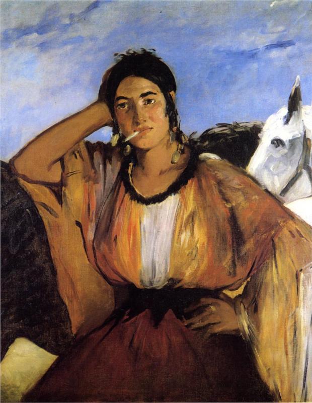 Gypsy with a Cigarette, 1862 - Edouard Manet Painting